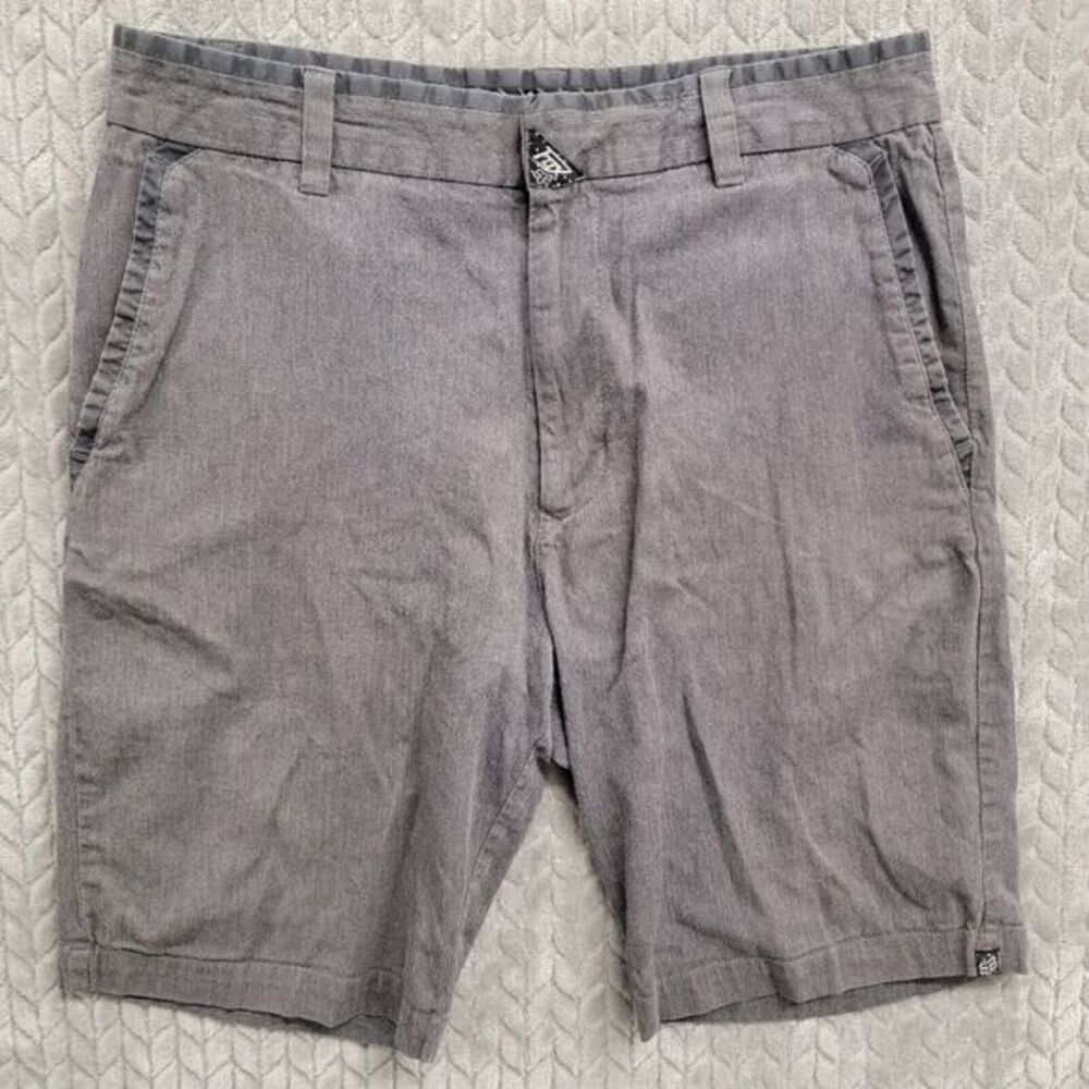 Fox Racing Shorts Mens‎ 32* Gray Embroidered Logo Casual Chino 9"